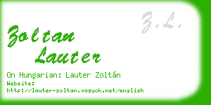 zoltan lauter business card